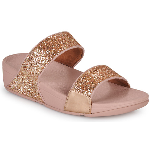 FitFlop - LULU GLITTER SLIDES - Rose / Or rose