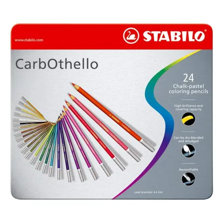 Pastellkreidestift - STABILO CarbOthello - 24er Metalletui - mit 24 verschiedenen Farben