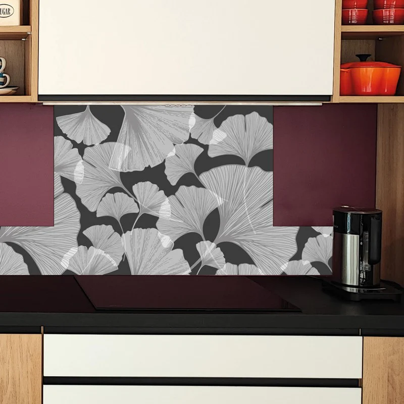Crédence cuisine Fond de hotte ALU : L 90cm x H 70cm - GINGKO ANTHRACI