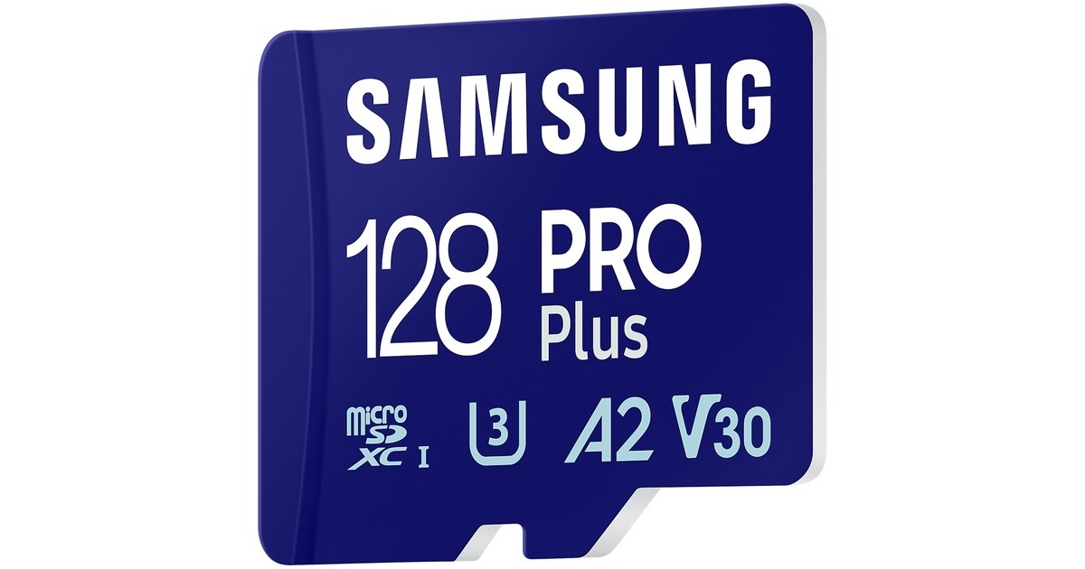 SAMSUNGPRO Plus 128 GB microSDXC (2023) geheugenkaart  (Blauw, UHS-I U3, Class 10, V30, A2)