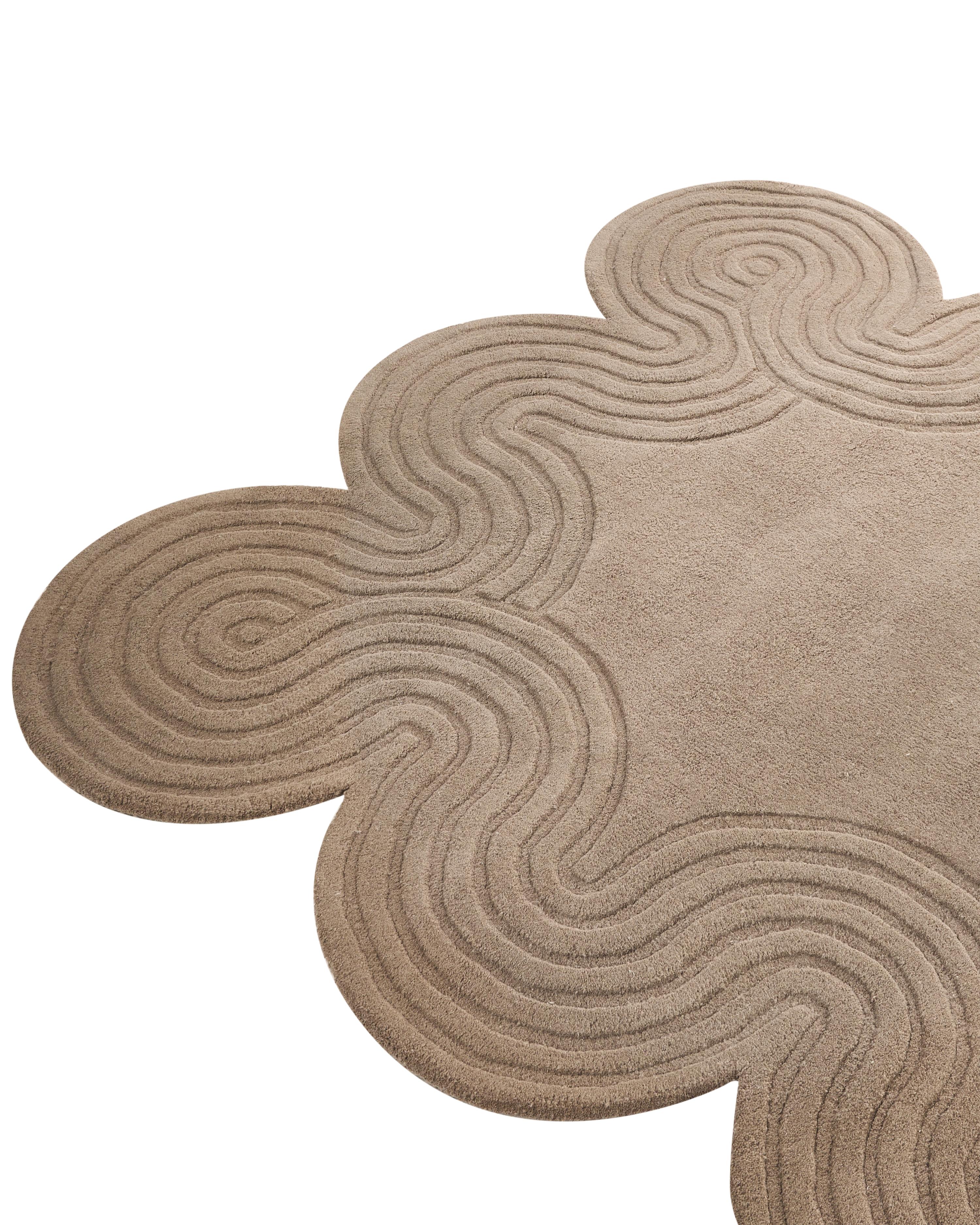 Vloerkleed MALVAN Taupe 160 x 230 cm Wol