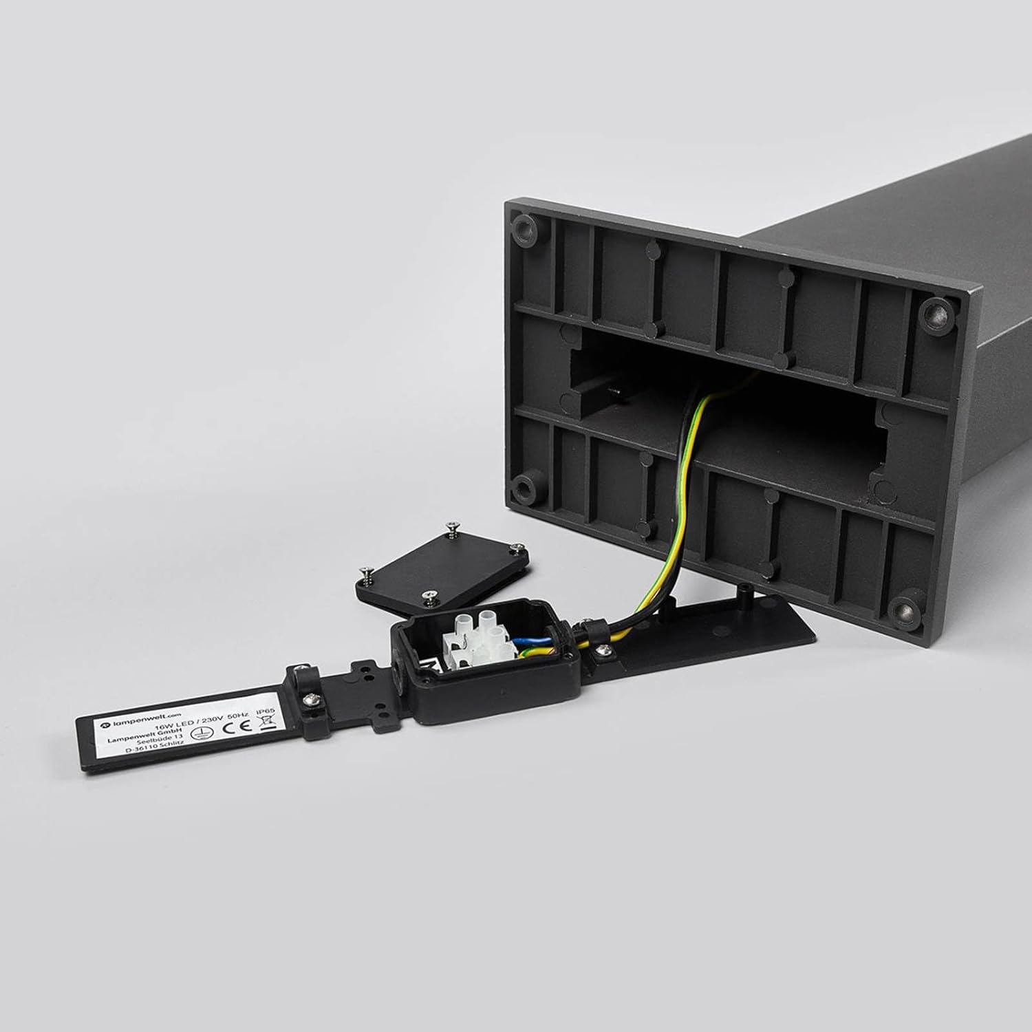 Arcchio LED Außenleuchte Yolena (Modern) in Schwarz aus Aluminium (1 flammig,) - Wegeleuchte Pollerleuchte Wegelampe Sockelleuchte