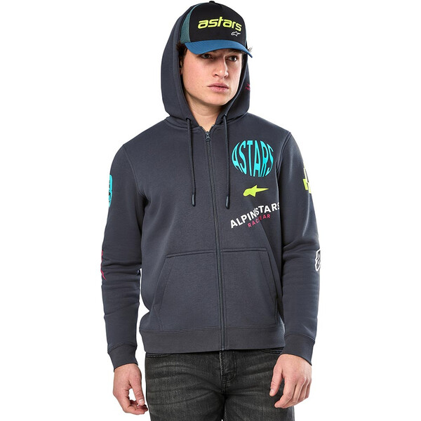 Alpinestars - Sweat zippé à capuche Variegate Gris Foncé
