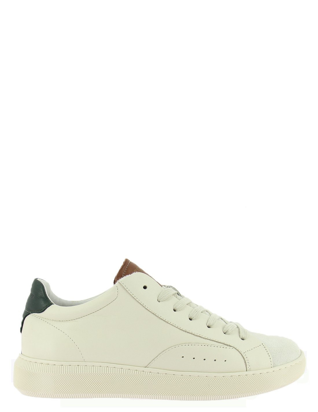 schmoove baskets de ville homme clear sneaker cuir blanc/vert
