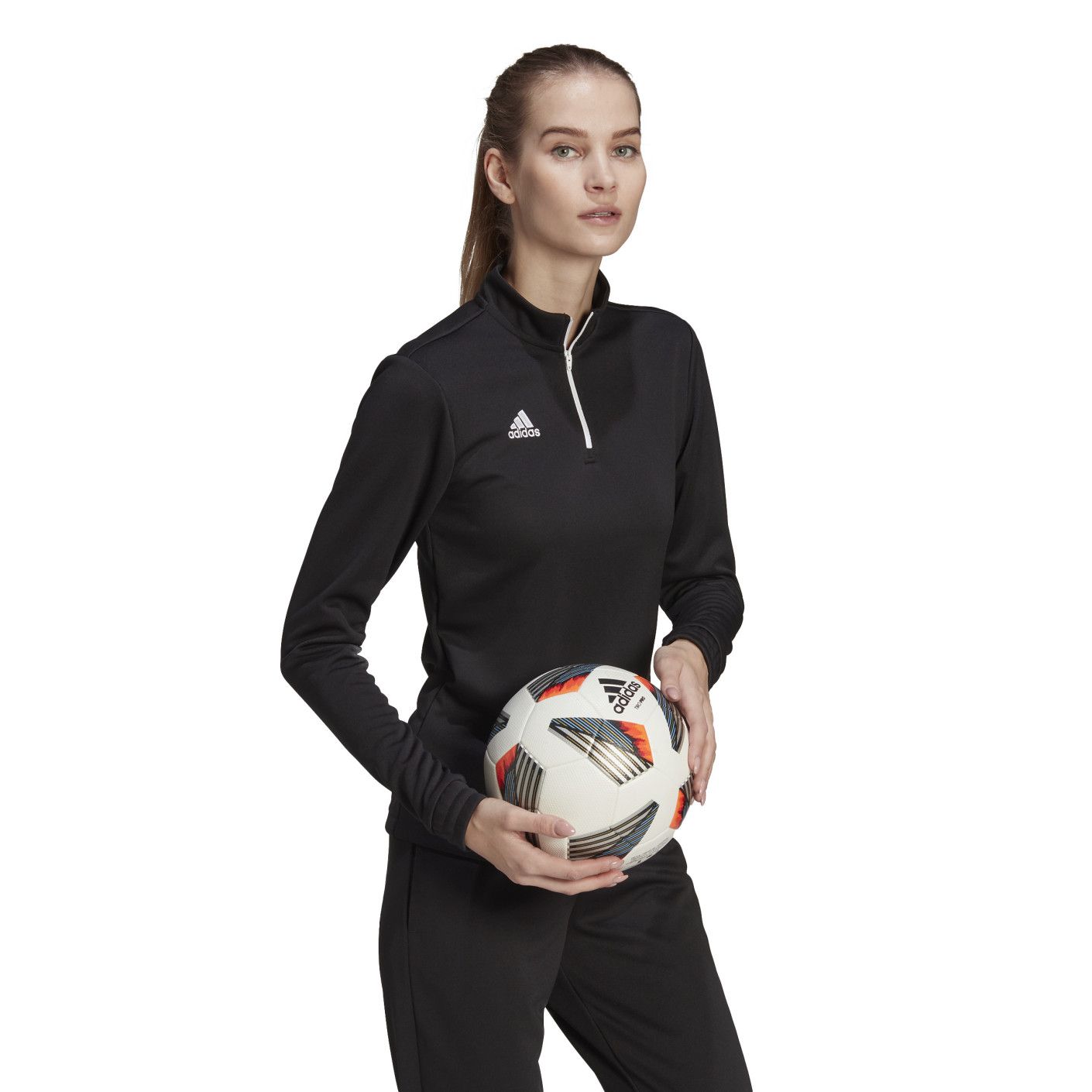 Adidas Entrada 22 Trainingstrui 1/4-Zip Dames Zwart Wit