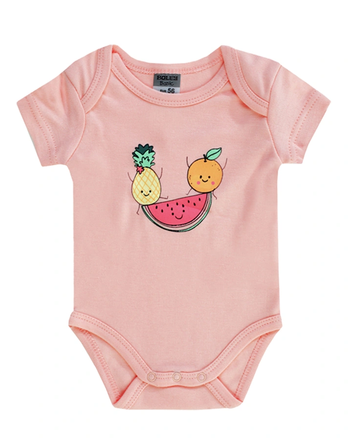Kurzarm-Body CRAZY FRUITS 3er-Pack in weiß/rosa