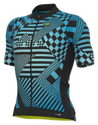 Maillot Manches Courtes Alé Checker Bleu Clair