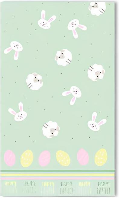 Duni tafelkleed Happy Easter groen 138 x 220 cm