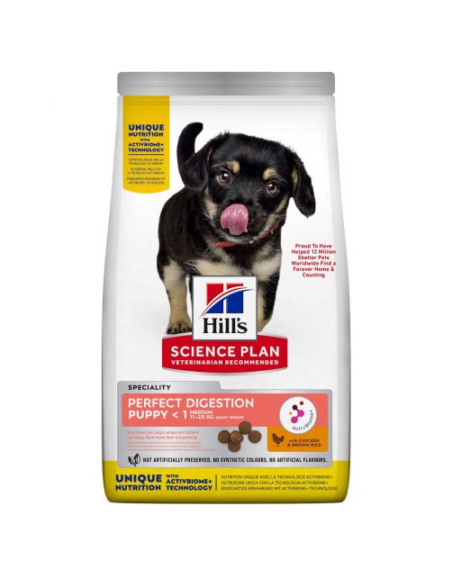 Hill's Puppy Perfect Digestion Medium Kip&Bruine Rijst - Hondenvoer