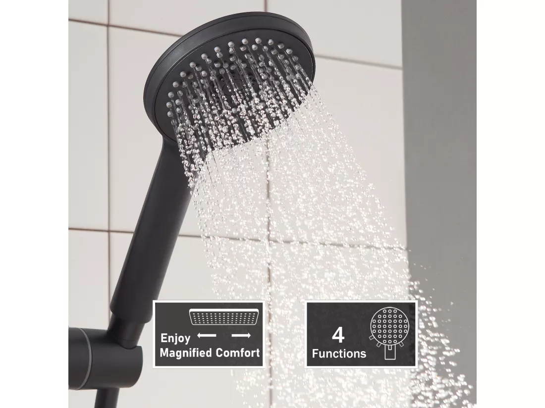 Cecipa max Colonne de Douche Thermostatique Noir Ensemble de Douche avec Douche de Tête Supérieur Réglable pour Salle de Bain,EU Modèle