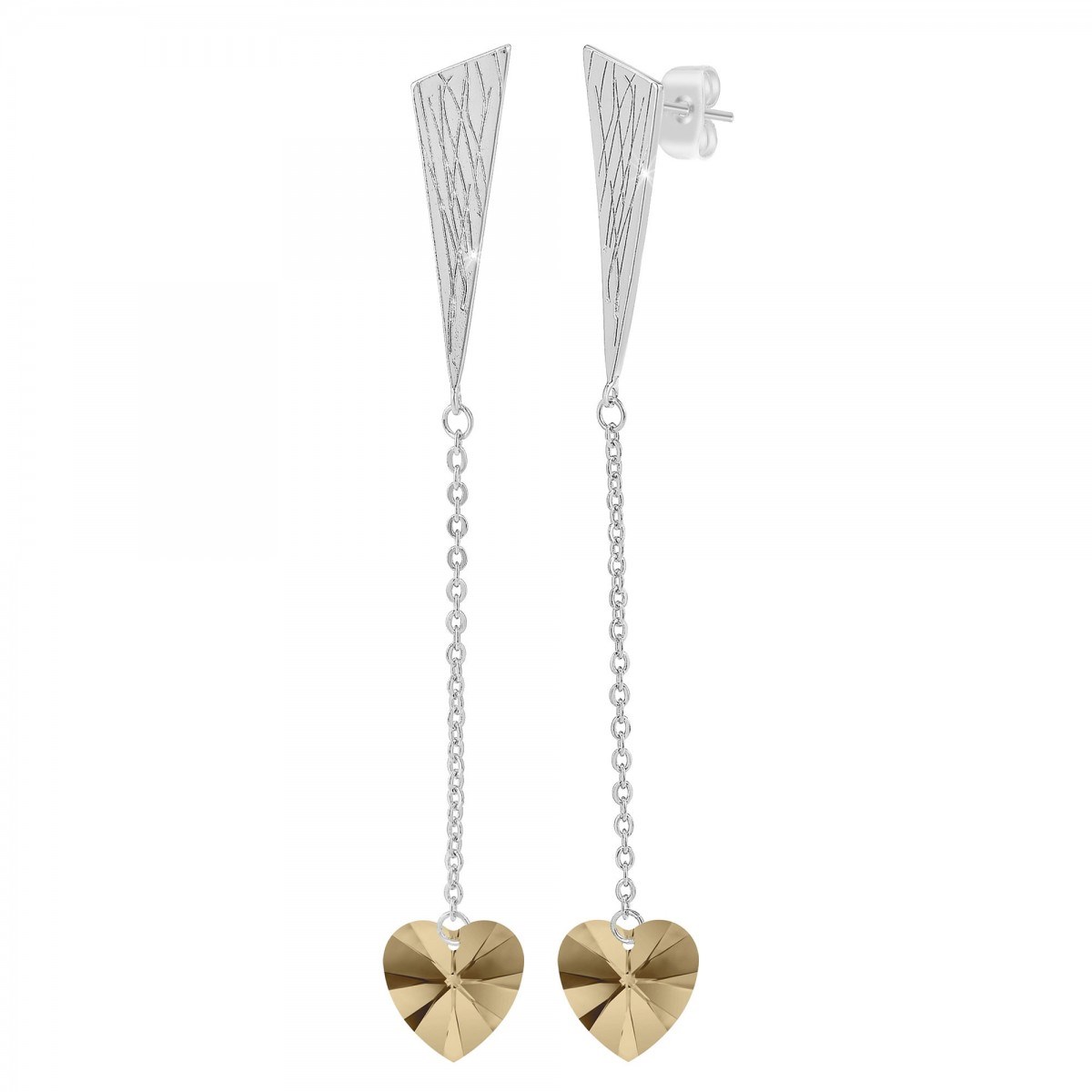 Boucles d'oreilles coeur SC Crystal ornées de Cristaux scintillants