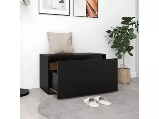 Banc d'entrée 80x40x45 cm Noir Bois d'ingénierie