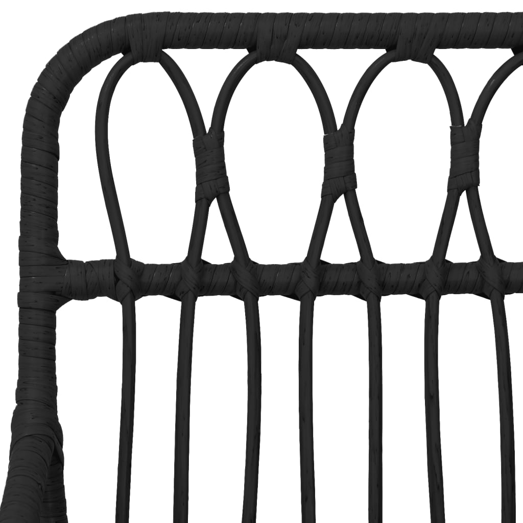 Mobilier à dîner de jardin 5 pièces noir résine tressée