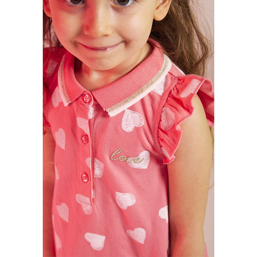 Robe polo en jersey imprimé pour fille - Multicolore