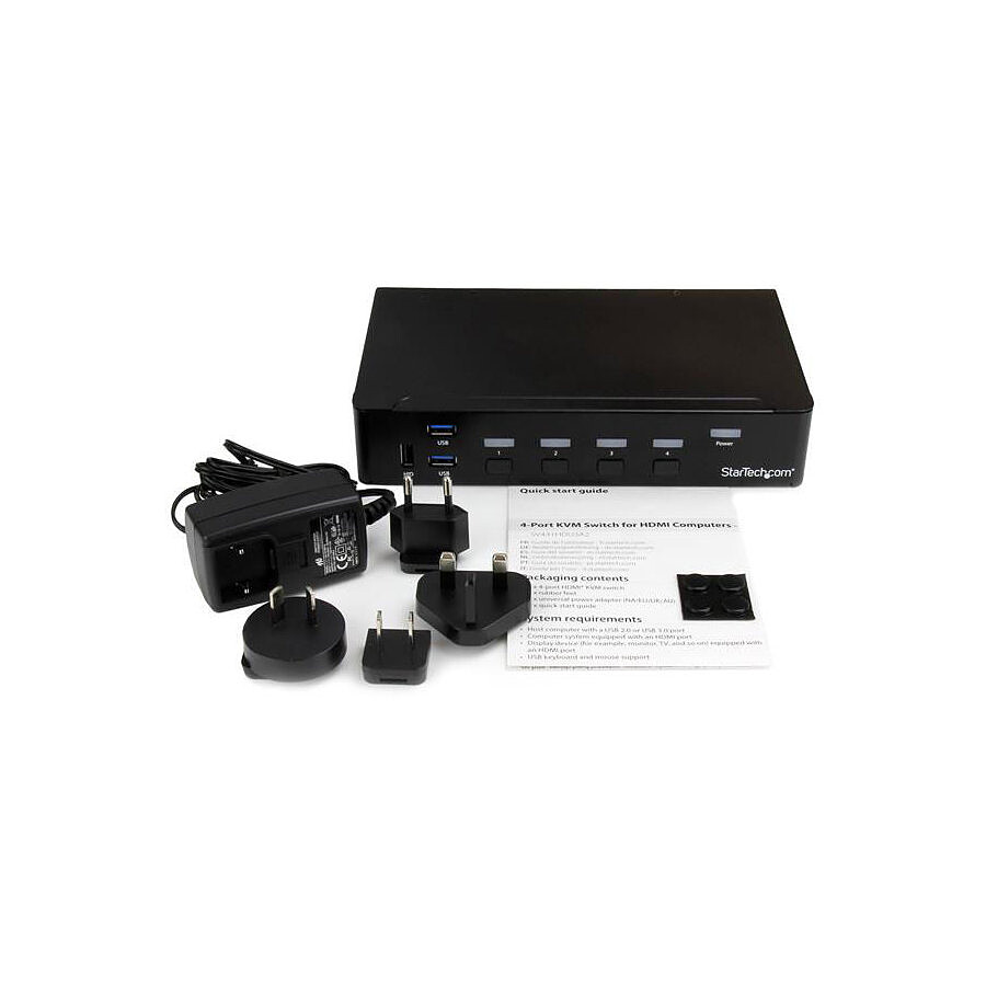 StarTech.com Commutateur KVM HDMI USB 4 ports avec audio