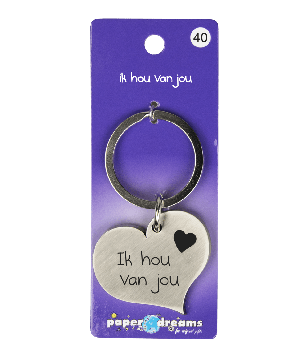 Sleutelhanger Ik Hou Van Jou Hart 10cm