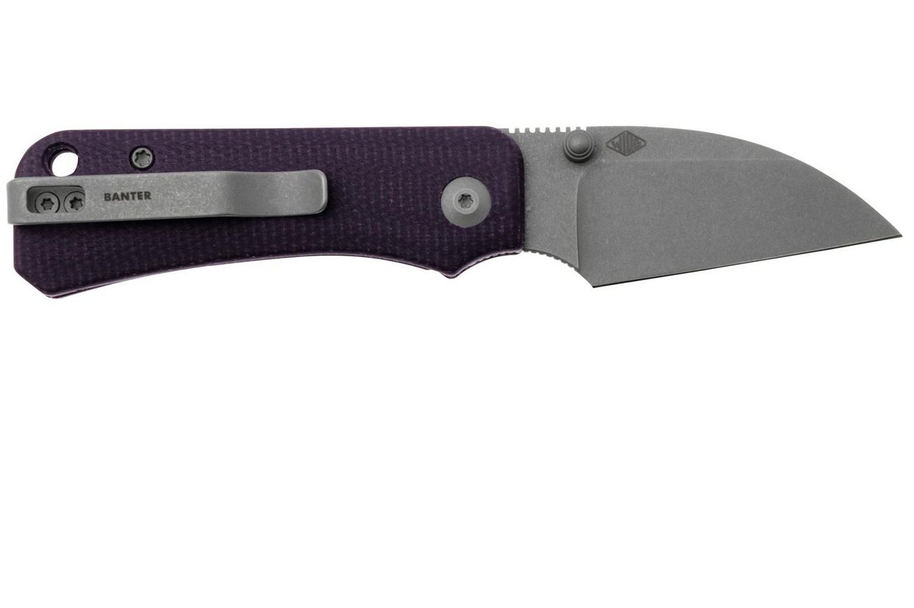 Civivi Baby Banter Wharncliffe C19068SC-2, Nitro-V, Purple Micarta, zakmes, Ben Petersen design