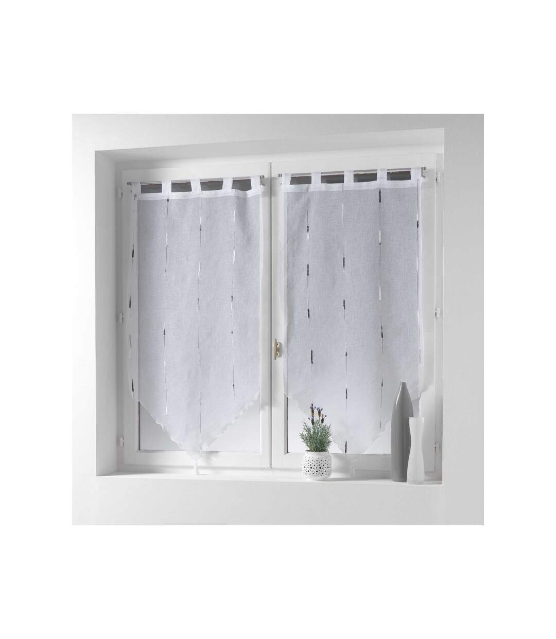 Paire de Voilages Chenilla 60x160cm Gris