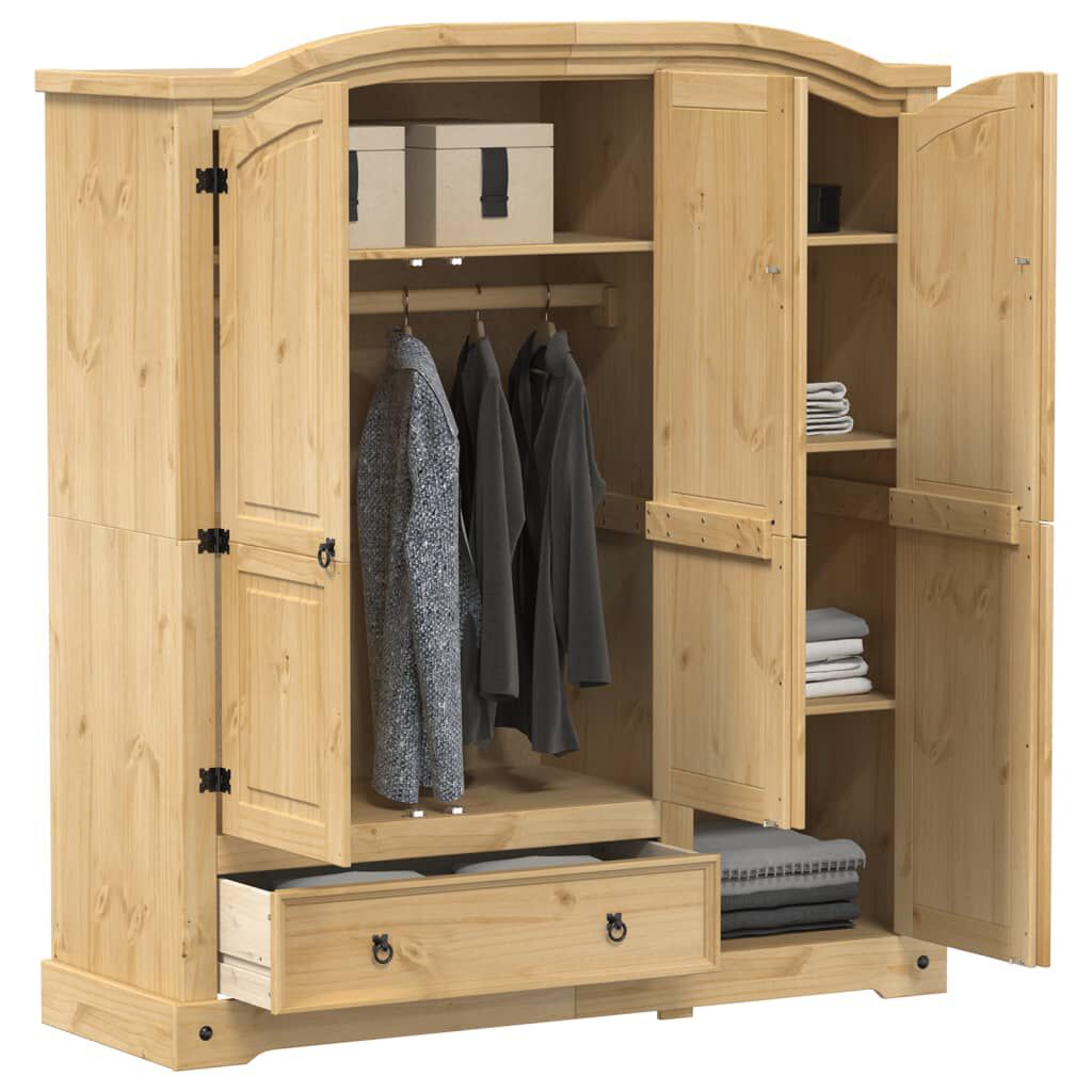 vidaXL Corona kledingkast, 151,5x52x170 cm, massief grenenhout