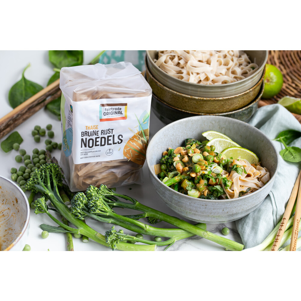 3x Fairtrade Original Bruine Rijst Noedels225 gr