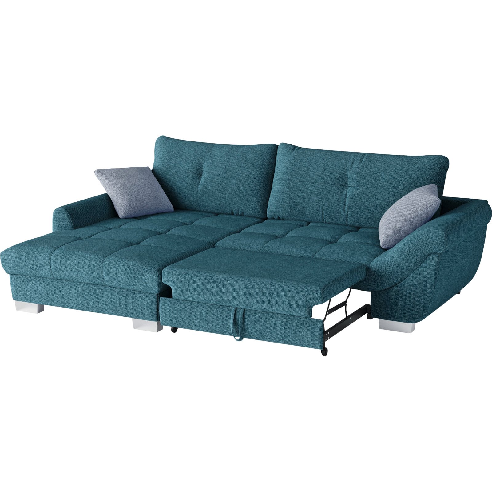 Ecksofa Carmen Stoff petrol, Recamière links