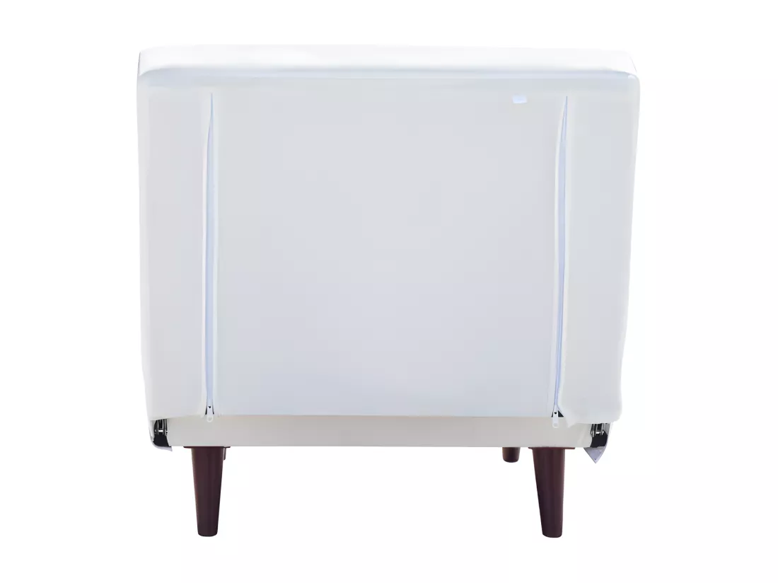 Fauteuil convertible lit 1 place velours blanc 80x90x84 cm lit 80x190x28 cm