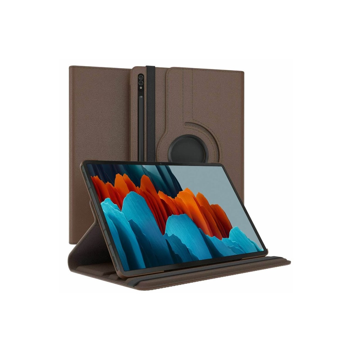 360° roterbar deksel Samsung Galaxy Tab S7 - Brun