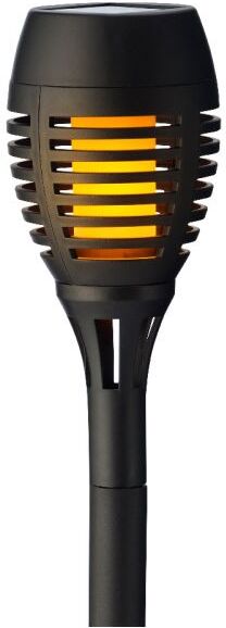Lumineo Solar fakkel warm wit zwart D 7,5 H 27 cm 4 stuks