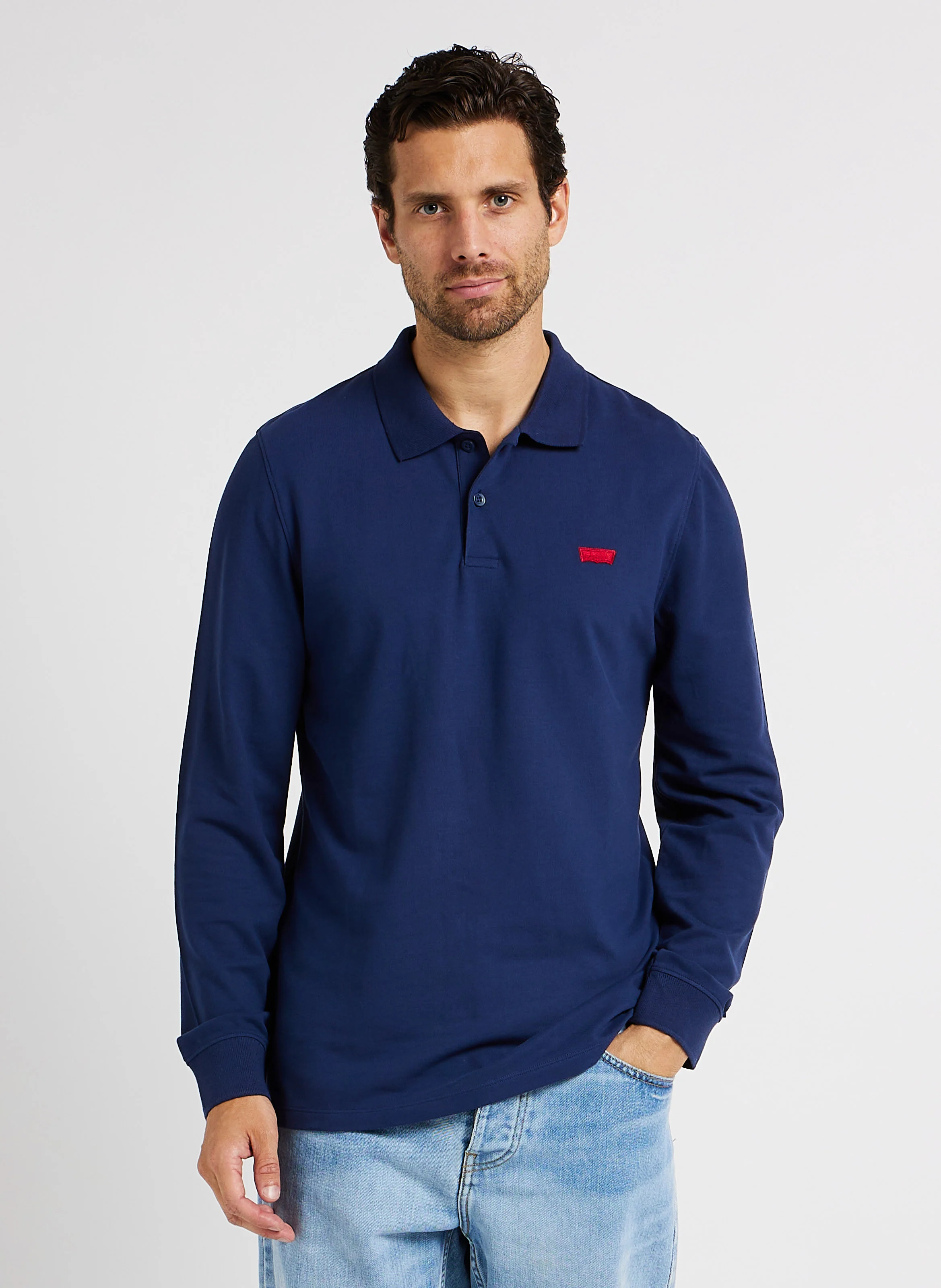 LS SLIM HOUSEMARK POLO - Polo en coton mélangé| Bleu
