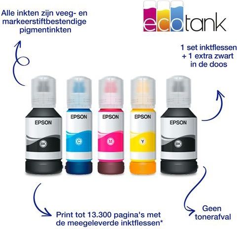 Epson - EcoTank ET-5150 - All-In-One Printer - Wit - Inclusief inkt