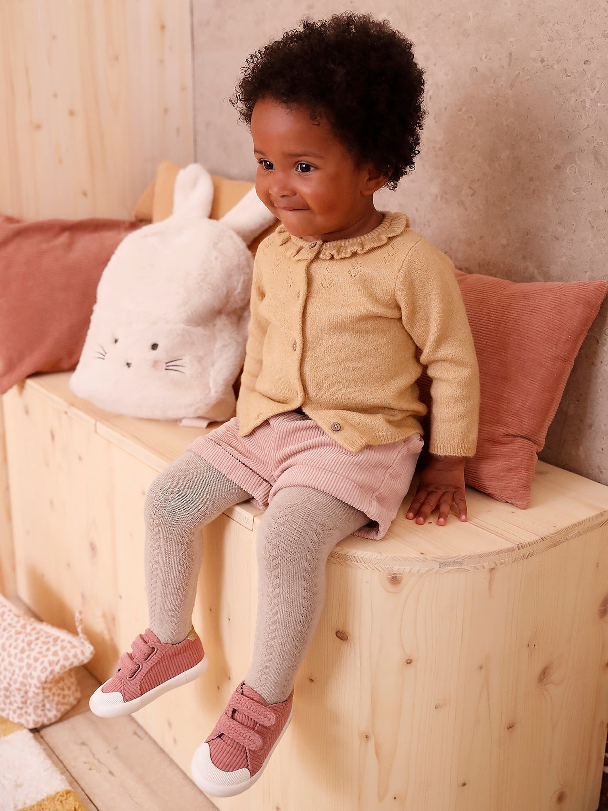 Vertbaudet Mädchen Baby Strickjacke ocker