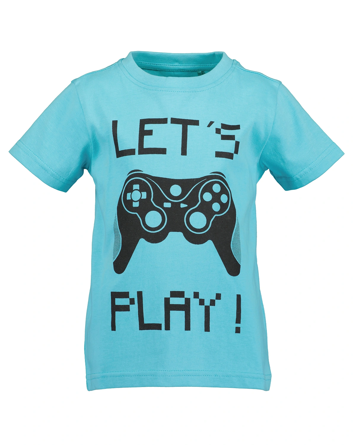 Schlafanzug LETS PLAY kurz in cyan/fog meliert