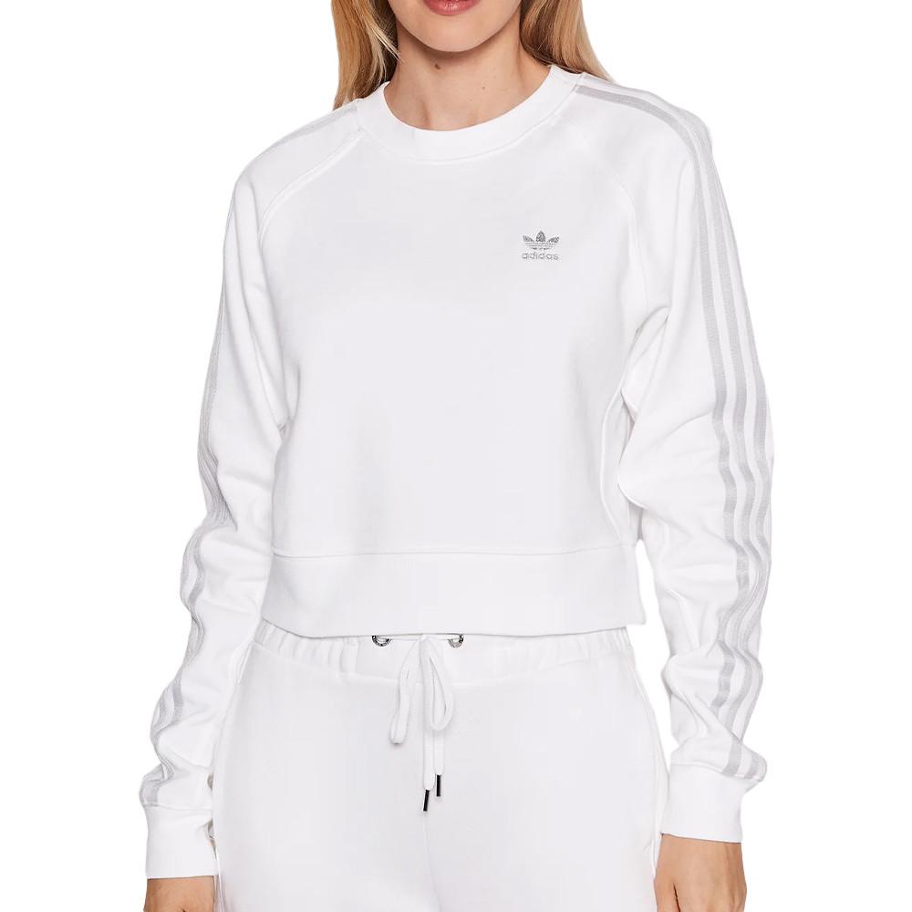 Adidas Sweat Crop Blanc Femme Adidas HF7531