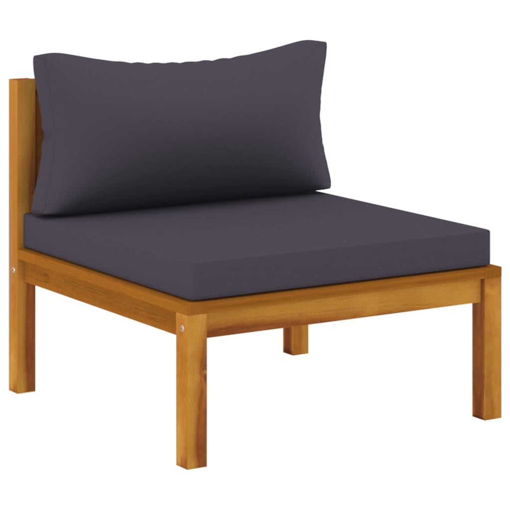 Salon de jardin meuble d'extérieur ensemble de mobilier 9 pièces avec coussin bois d'acacia solide