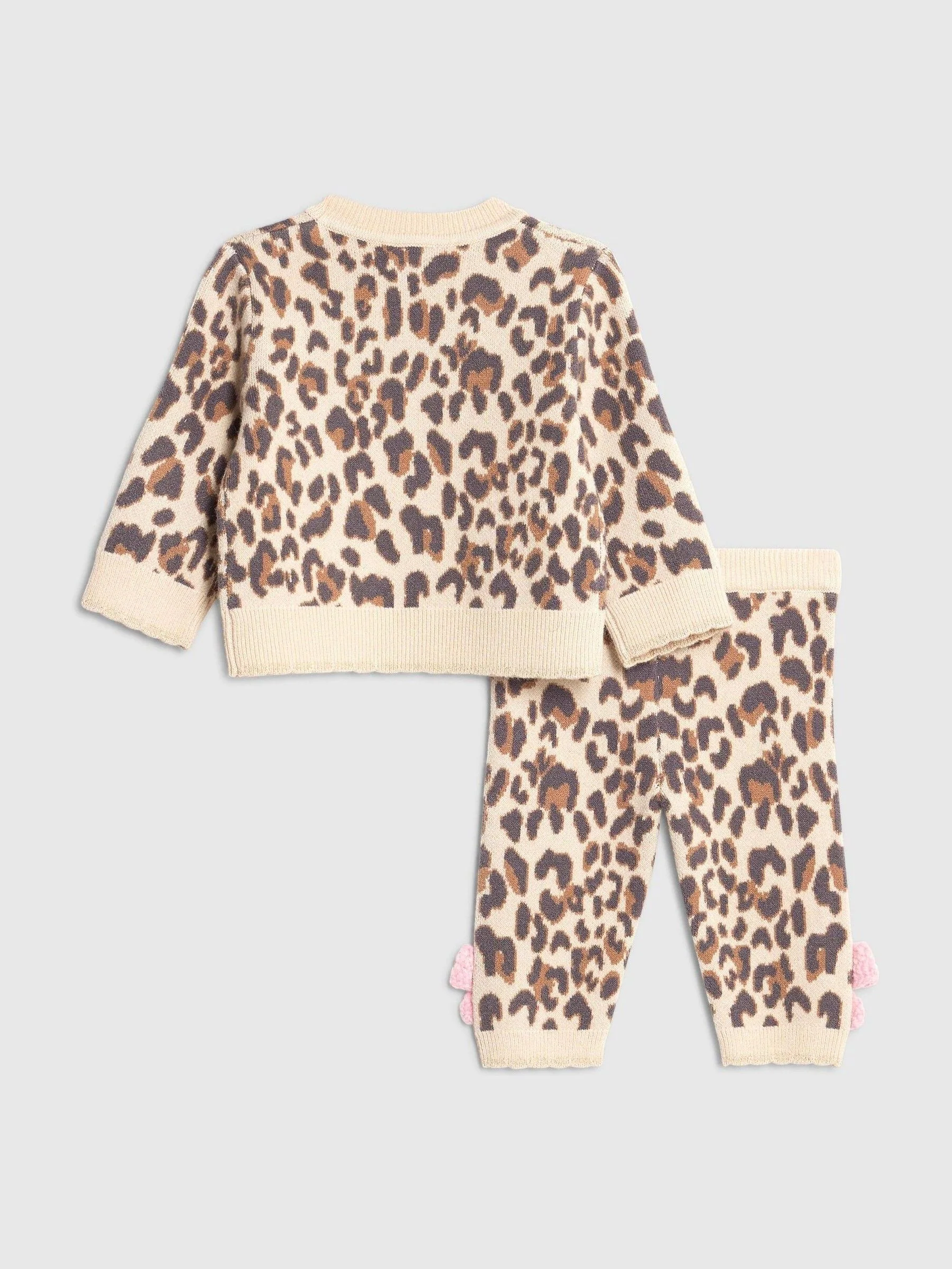 River Island Leopard Bow Cardigan and Leggings Set