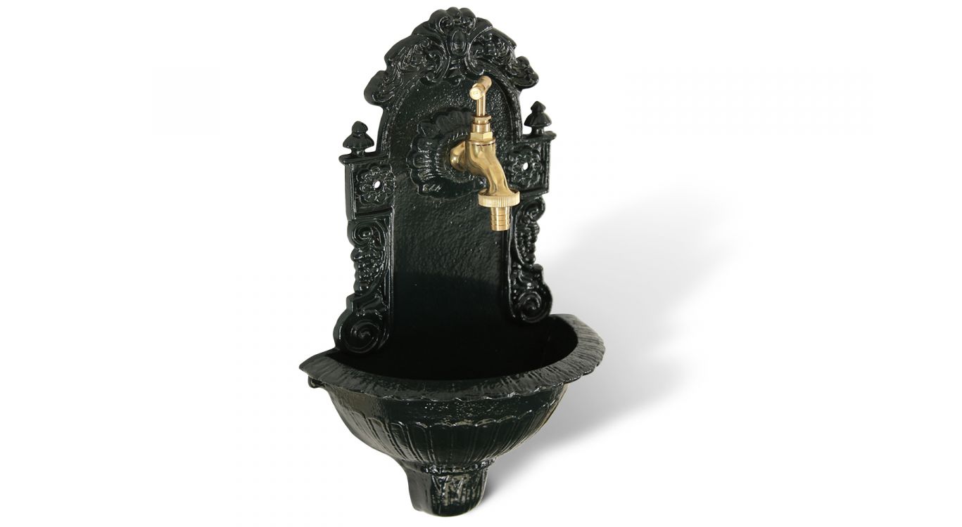 Fontaine de jardin fonte vert 24.5x12.5x40cm