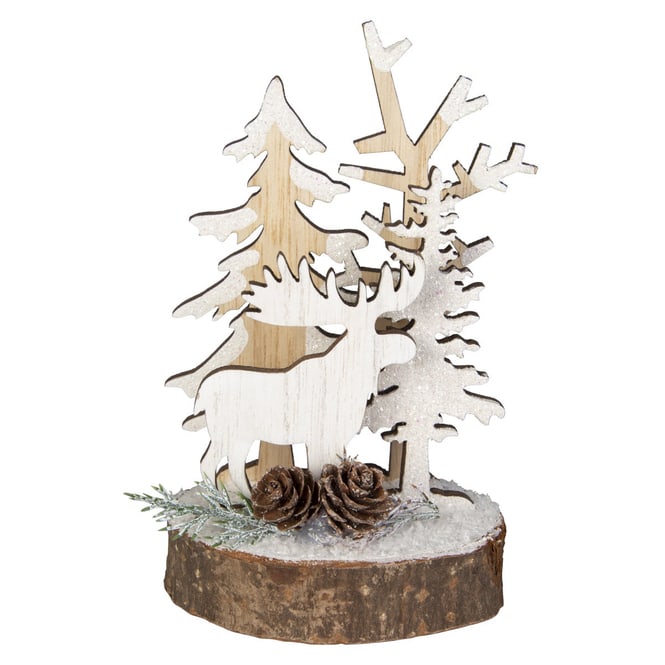 Standdeko - Hirsch - aus Holz - ca. 8 x 8 x 13 cm