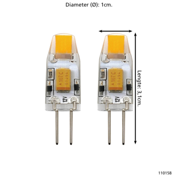 Eglo LED capsule G4 100lm 2700K duopack