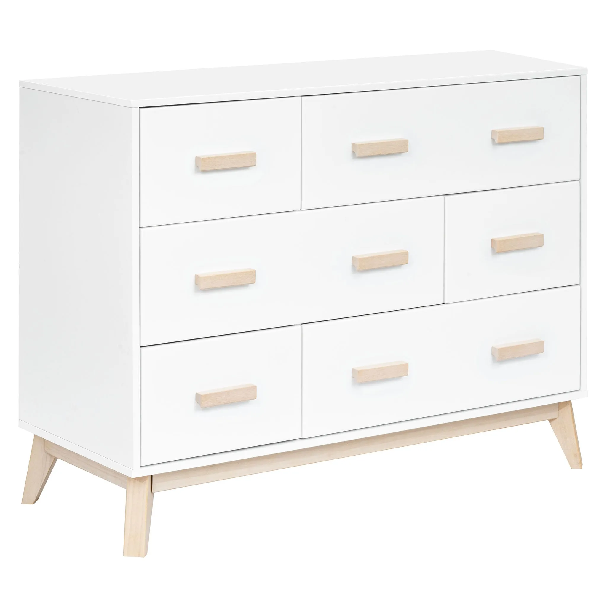 Babyletto Bureau 6 tiroirs Scoot - Blanc  Naturel Lavé