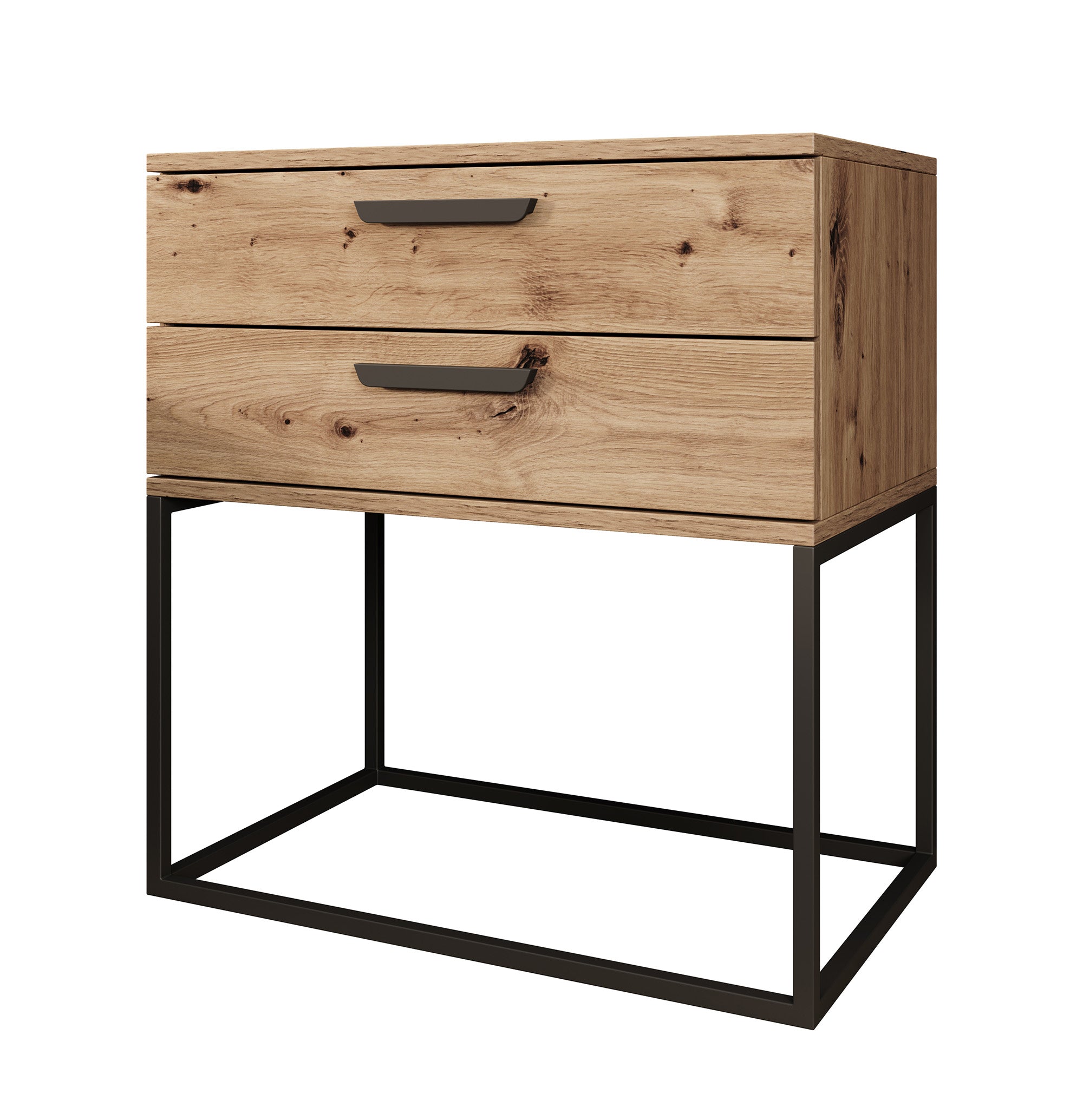 Meubella - Nachtkastje Sylvester 6 - Eiken - 60 cm