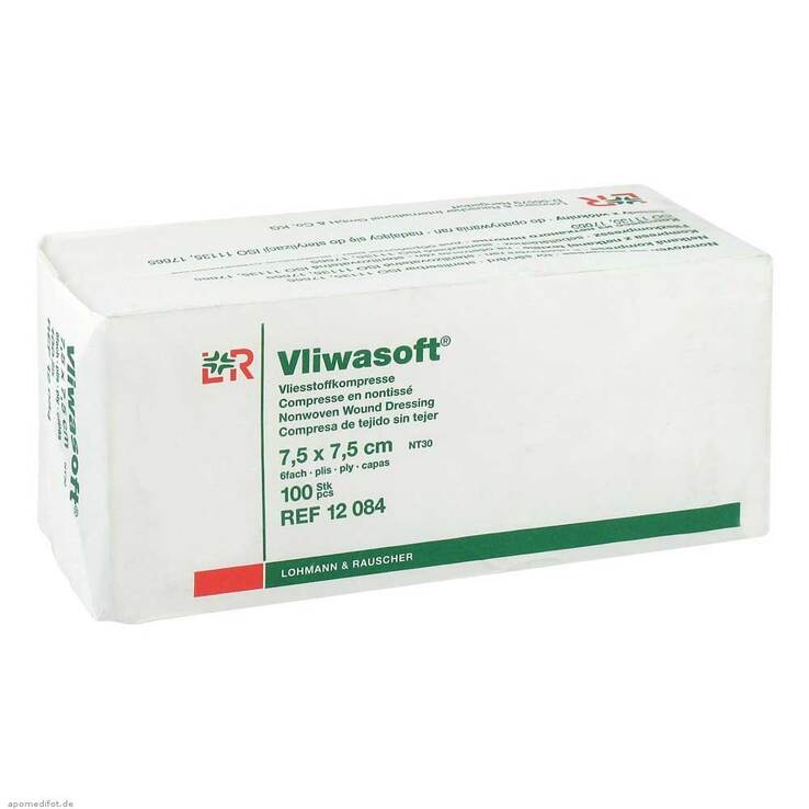 Vliwasoft Vlieskompressen 7,5x7,5cm 6-lagig unsteril, 100 St