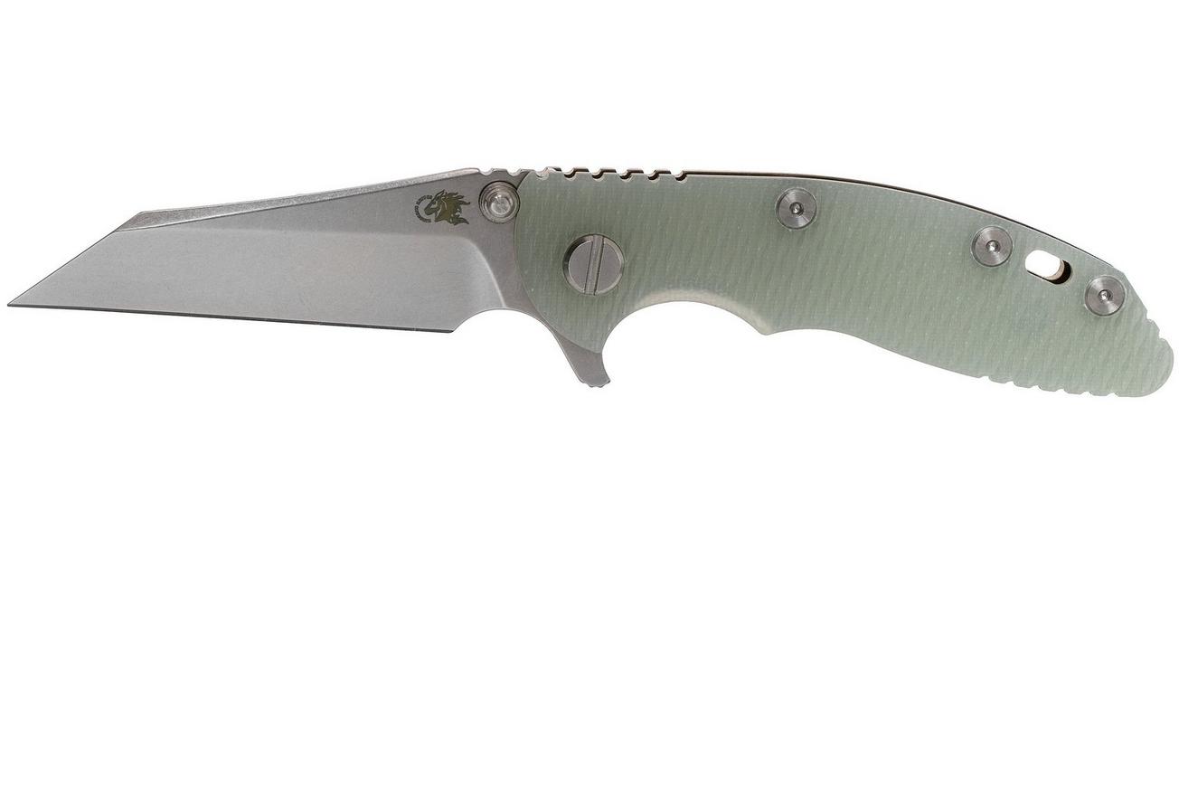 Rick Hinderer XM18 3” Wharncliffe CPM 20CV Stonewash, Bronze, Translucent G10, zakmes