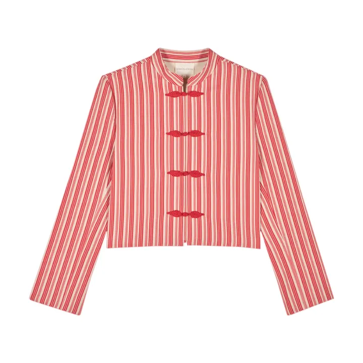 Maria de la Orden Veste Matelassée Pek Rayures | Rouge