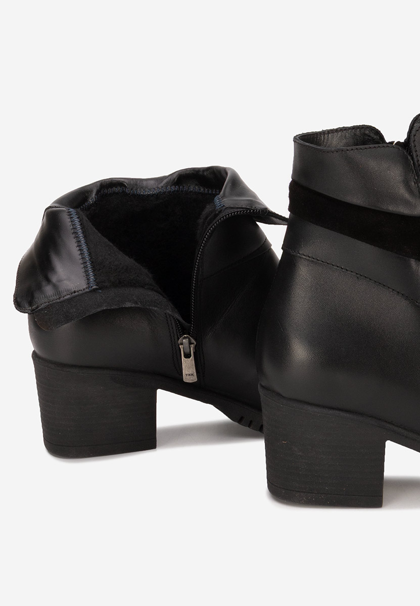 Bottines à gros talon noires Marlana