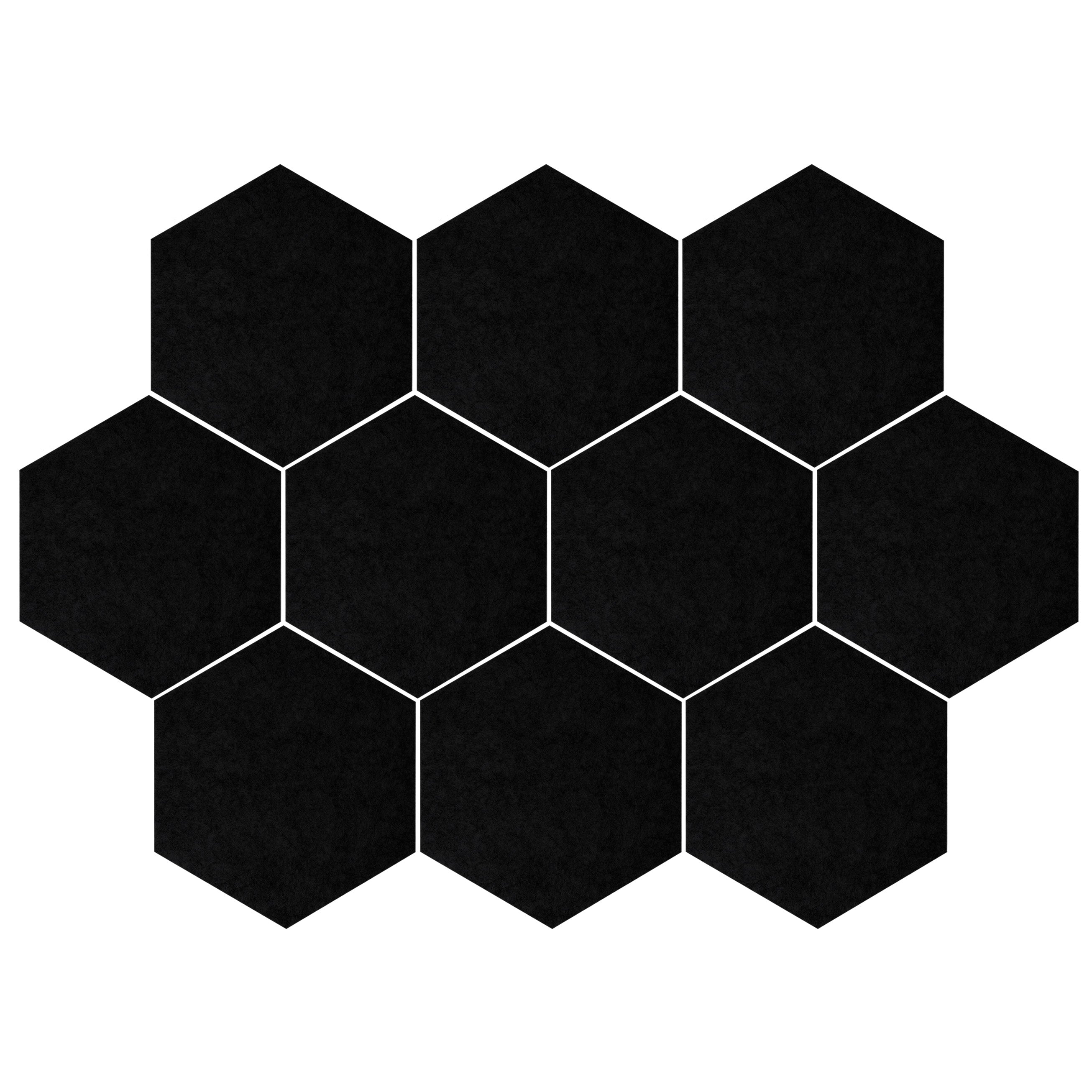 QUVIO Vilten memobord hexagon set van 10 - Zwart
