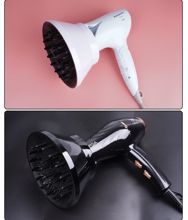 Foldbar curling diffuser til hårtørrer Sort
