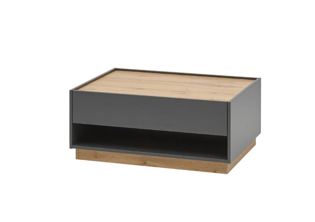 Couchtisch City Anthrazit matt/Wotan Eiche Dekor 90x38x60 cm