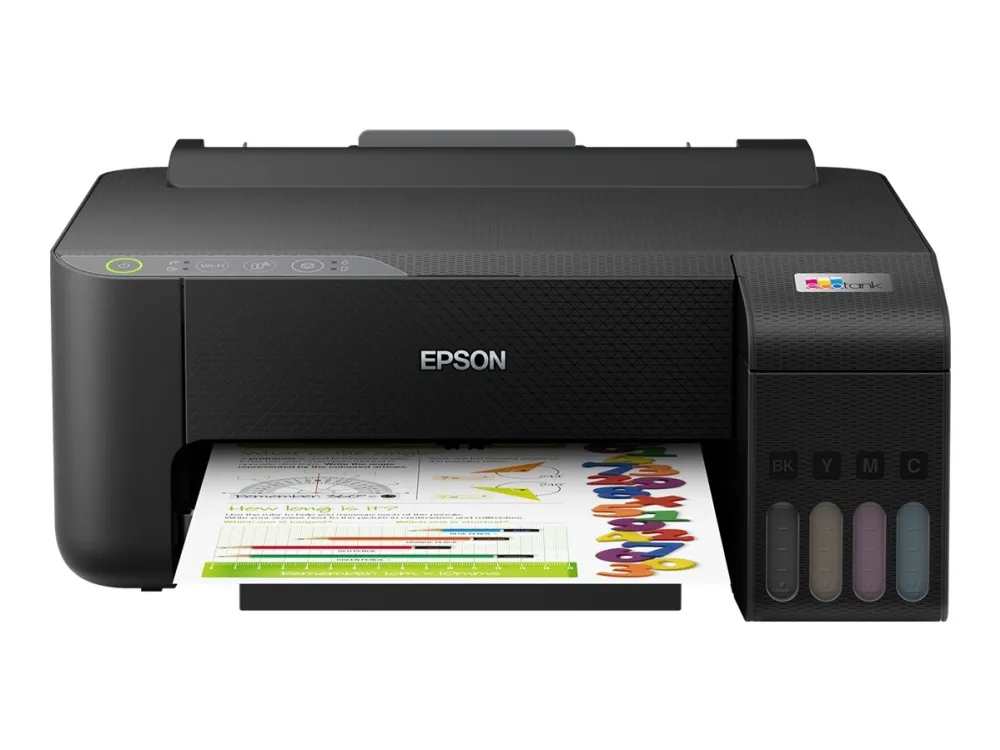 Epson EcoTank L1250 - Printer - farve - blækprinter - kan genopfyldes - A4 - 5760 x 1440 dpi - op til 10 spm (mono) / op til 5 spm (farve) - kapacitet: 100 ark - USB, Wi-Fi - sort