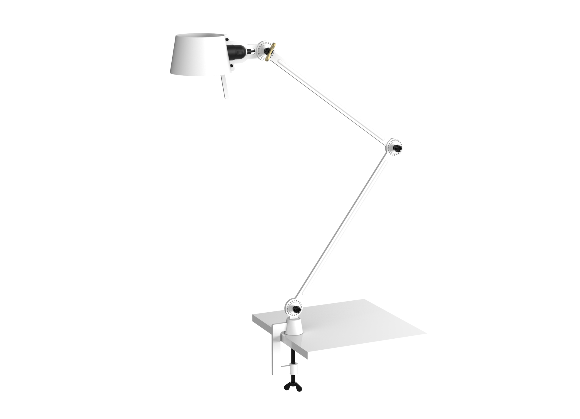 Bureaulamp Bolt met klem 2 armen pure white
