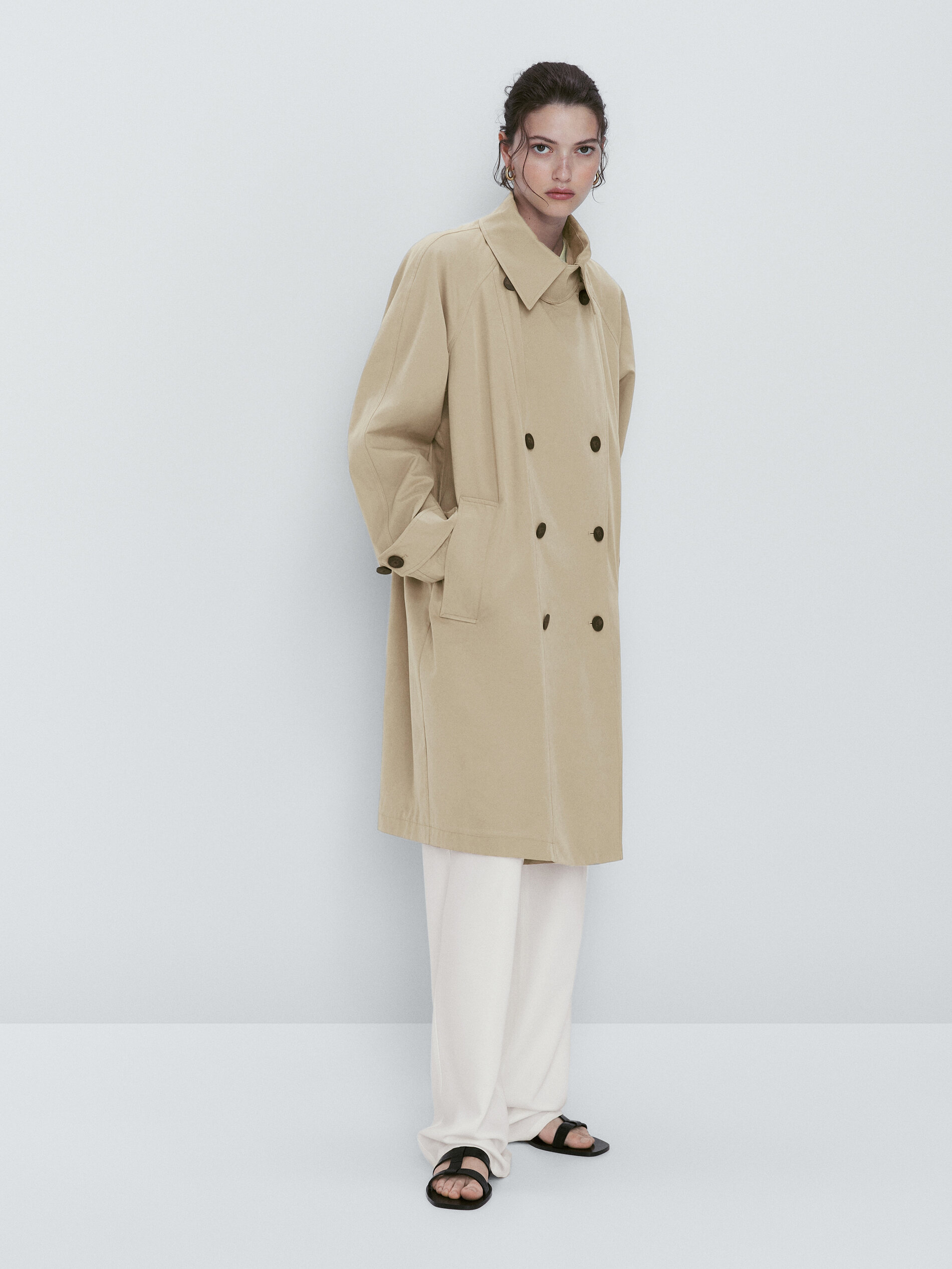 Trench Chaqueta com algodón - BEGE